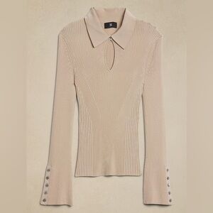 Banana Republic Jennie Ribbed Keyhole Polo